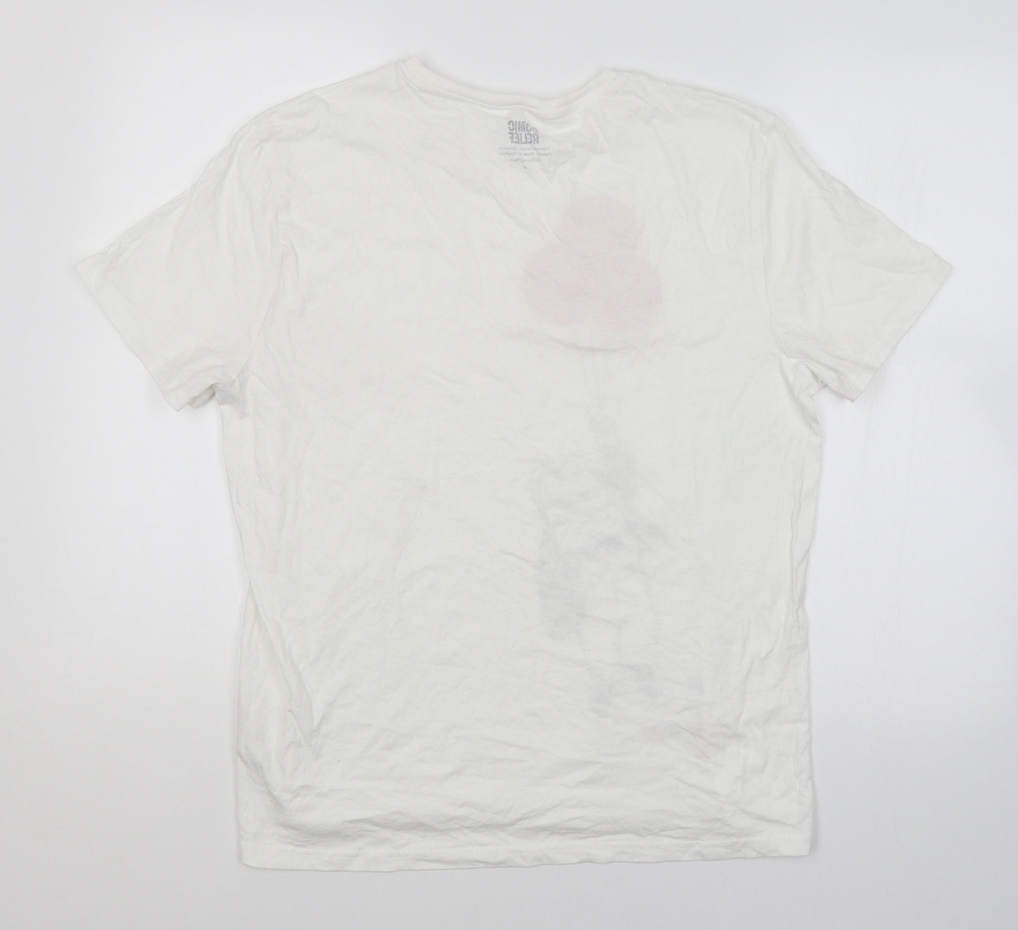 Preworn Mens White    T-Shirt Size M  - COMIC RELIEF