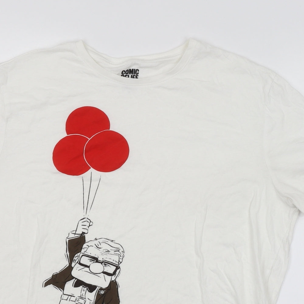 Preworn Mens White    T-Shirt Size M  - COMIC RELIEF