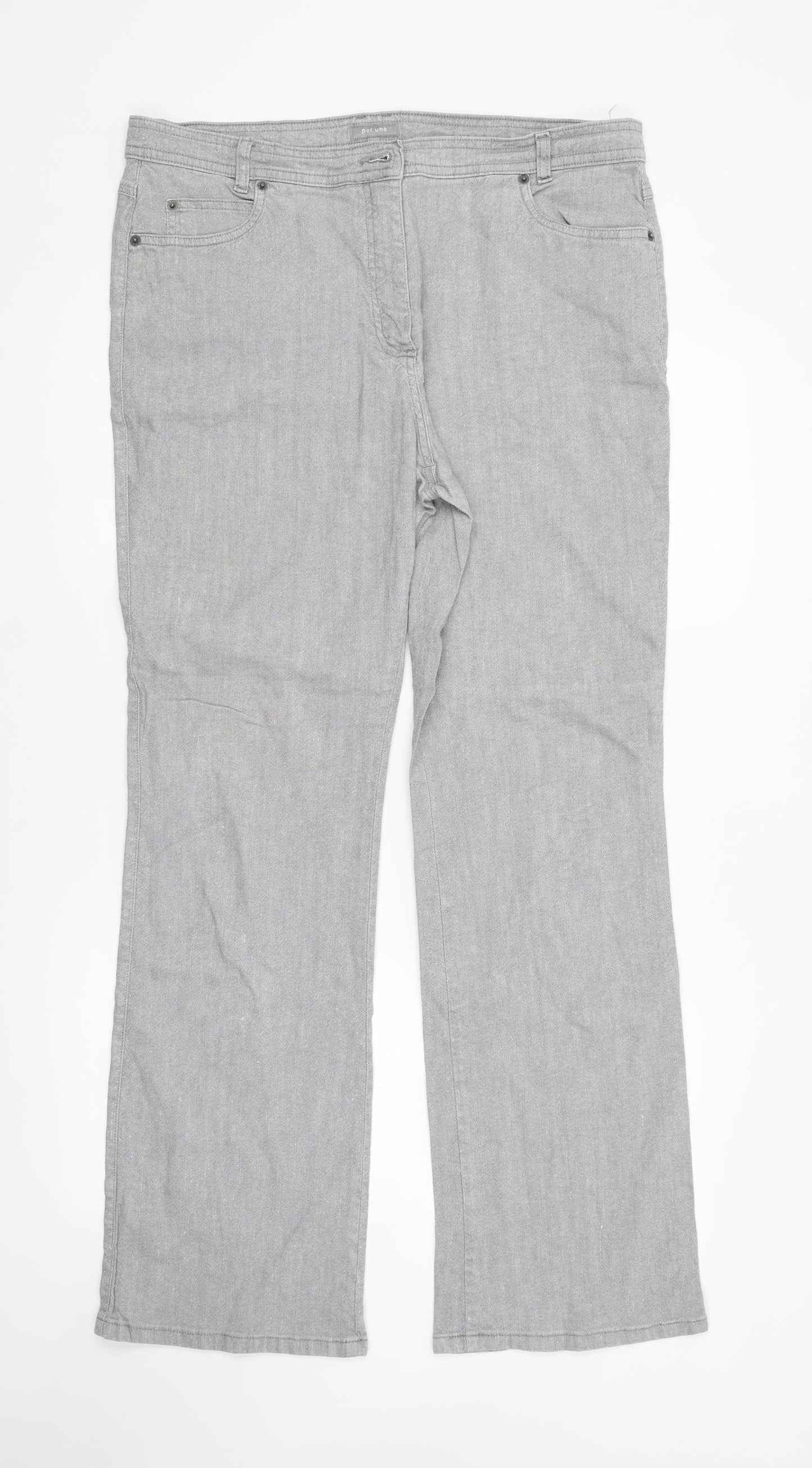 Per Una Womens Grey   Straight Jeans Size 18 L31 in