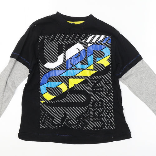 URB65 Boys Black   Basic T-Shirt Size 6-7 Years