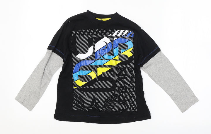 URB65 Boys Black   Basic T-Shirt Size 6-7 Years