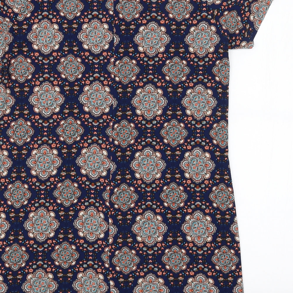 Fashion Union Womens Multicoloured Argyle/Diamond  Basic Blouse Size 12