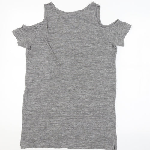 Atmosphere Womens Grey Striped  Basic T-Shirt Size 8
