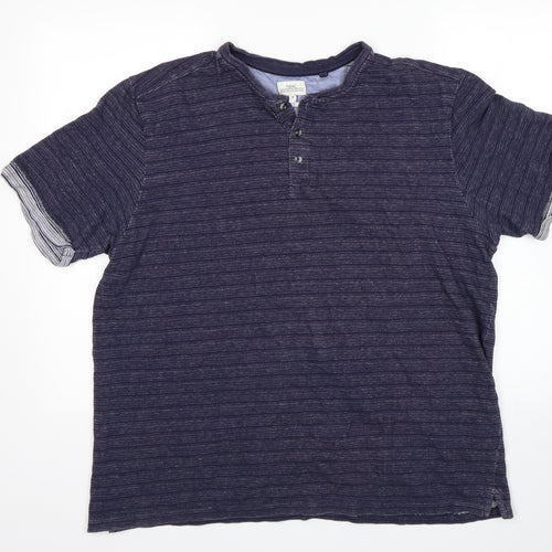 NEXT Mens Blue Striped   T-Shirt Size XL