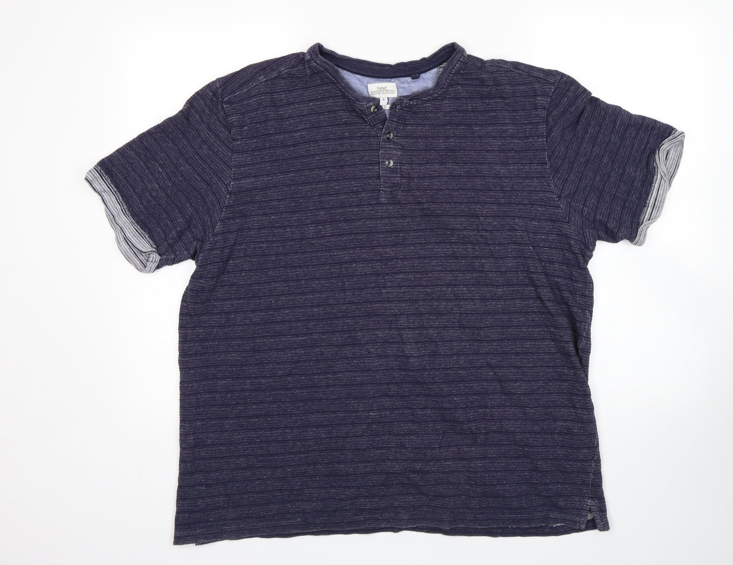 NEXT Mens Blue Striped   T-Shirt Size XL