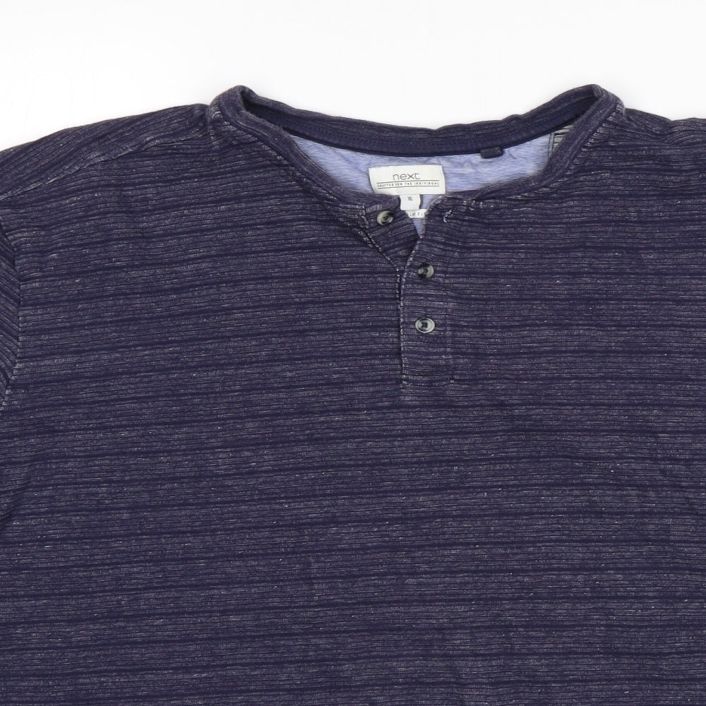 NEXT Mens Blue Striped   T-Shirt Size XL