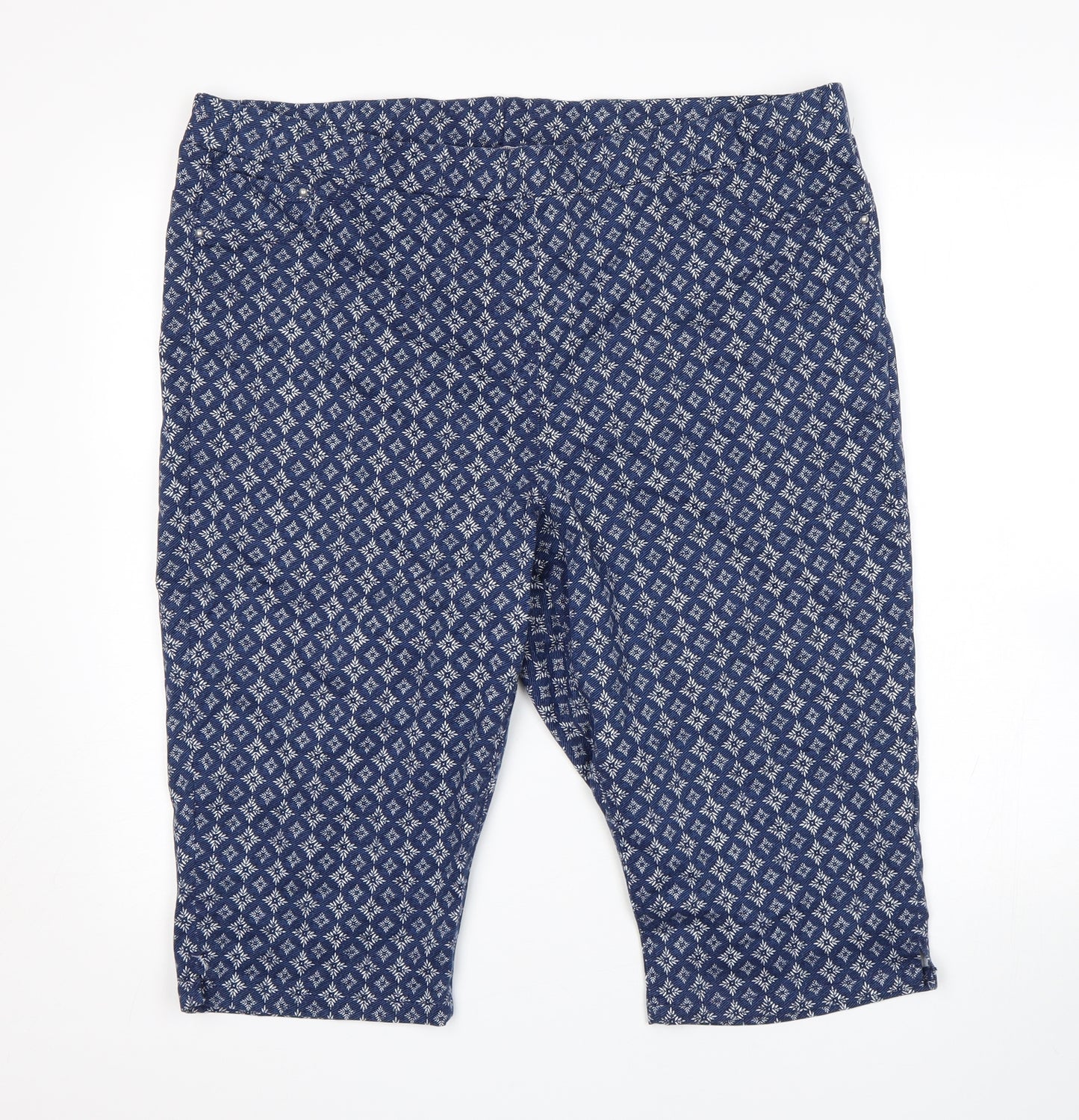 George Womens Blue Geometric  Bermuda Shorts Size 20