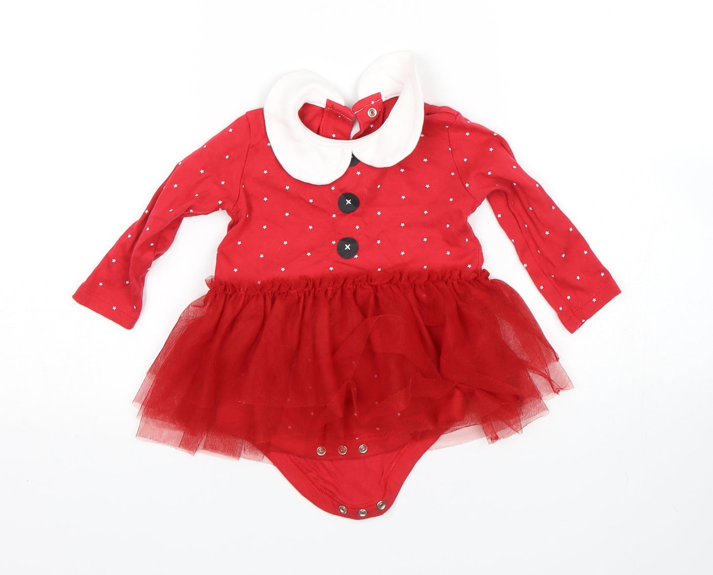 Matalan Girls Red Polka Dot  Leotard One-Piece Size 6-9 Months