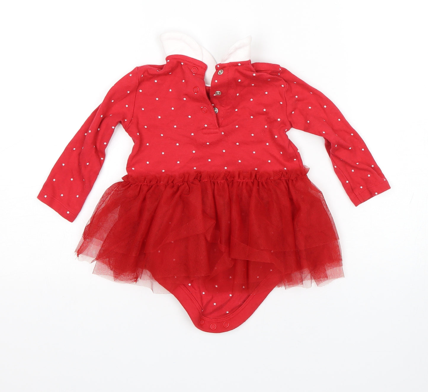Matalan Girls Red Polka Dot  Leotard One-Piece Size 6-9 Months