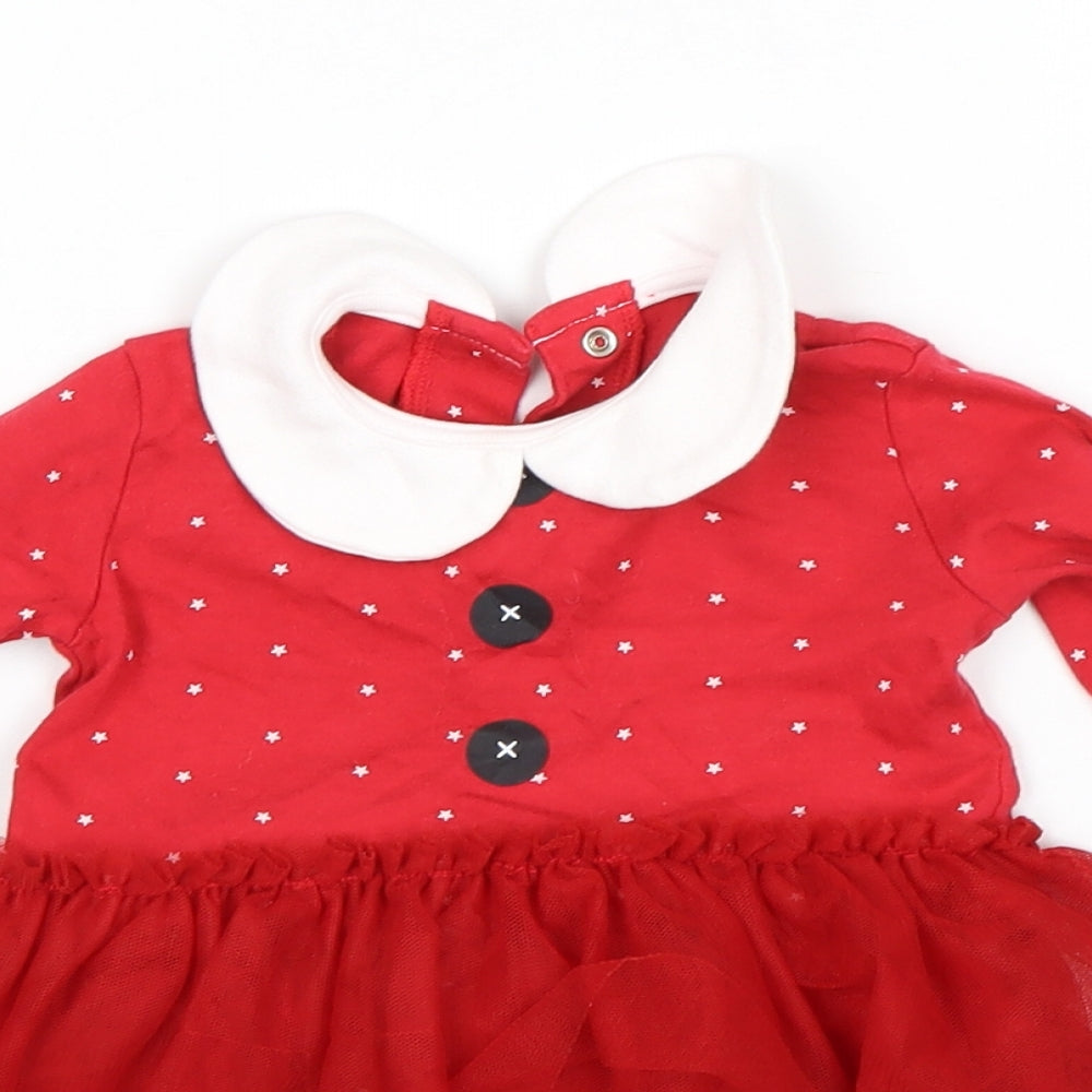 Matalan Girls Red Polka Dot  Leotard One-Piece Size 6-9 Months