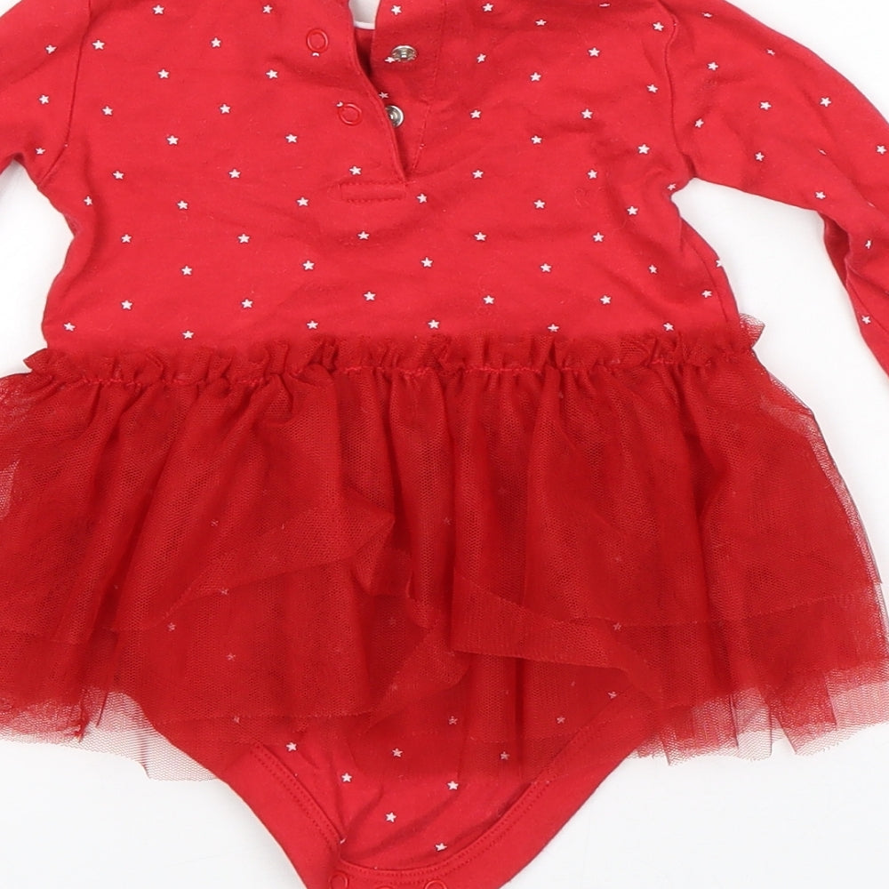 Matalan Girls Red Polka Dot  Leotard One-Piece Size 6-9 Months