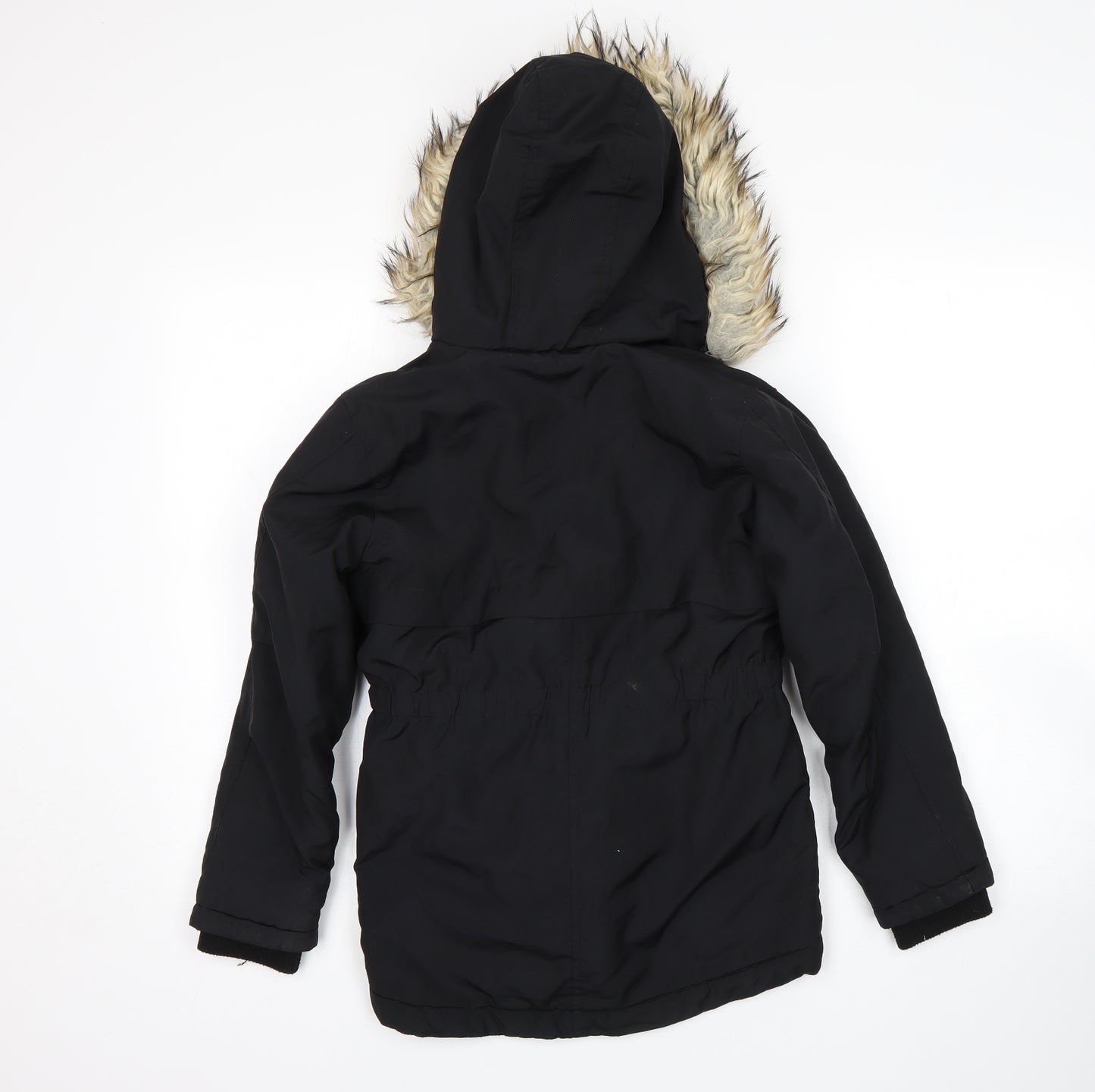 Nutmeg Girls Black   Parka Coat Size 8-9 Years