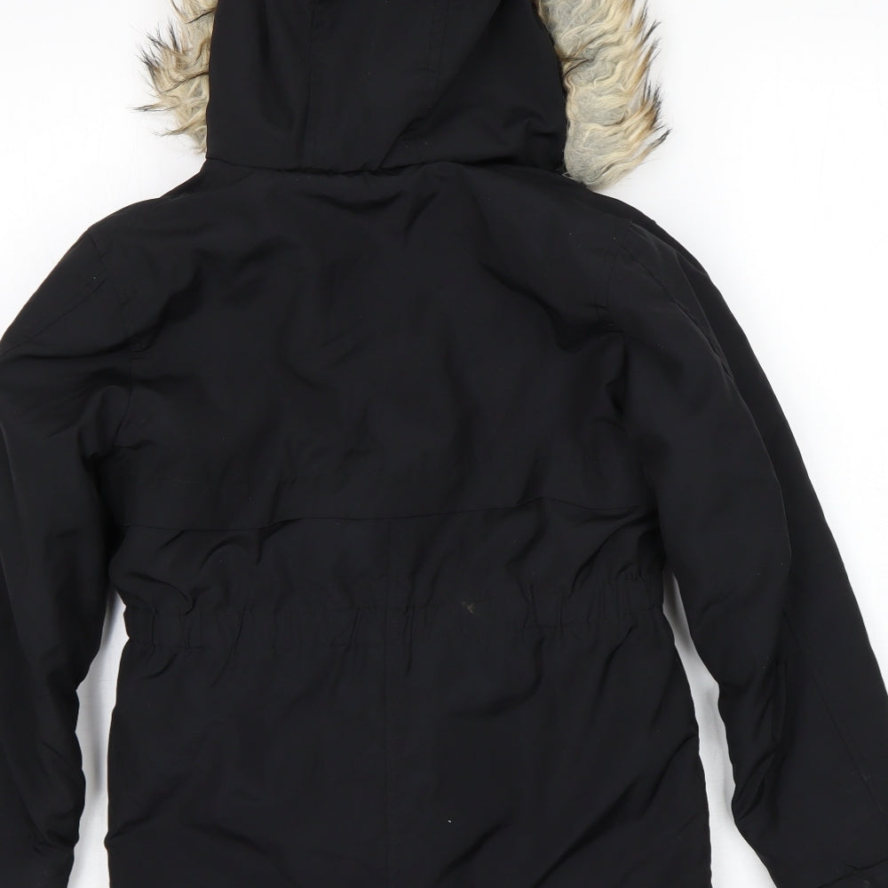 Nutmeg Girls Black   Parka Coat Size 8-9 Years