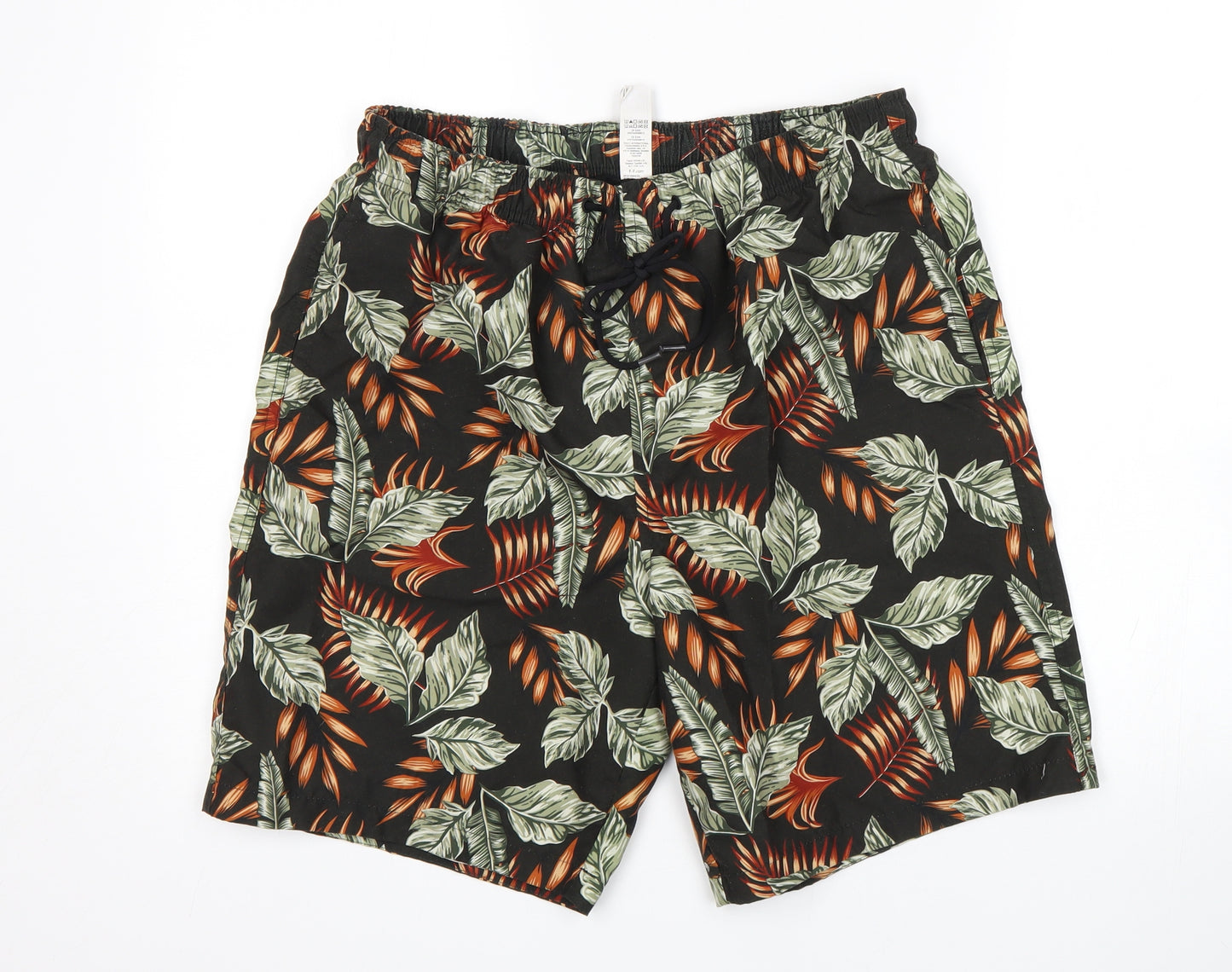 F&F Mens Multicoloured Floral  Sweat Shorts Size M - Swim Shorts
