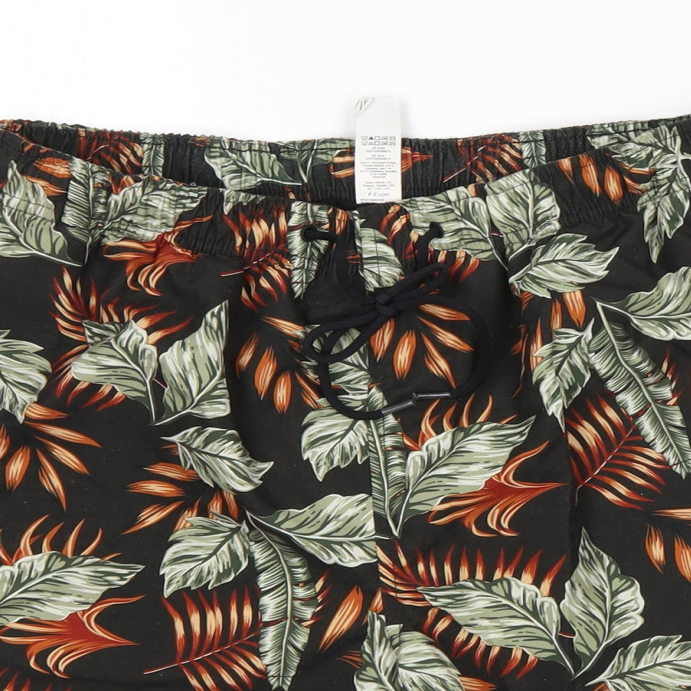 F&F Mens Multicoloured Floral  Sweat Shorts Size M - Swim Shorts