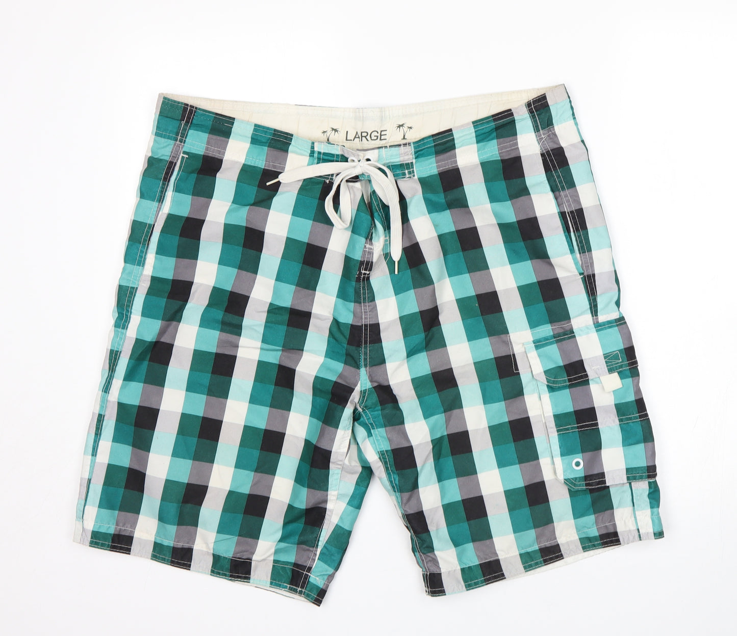 Cedar Wood State Mens Multicoloured Check  Sweat Shorts Size L