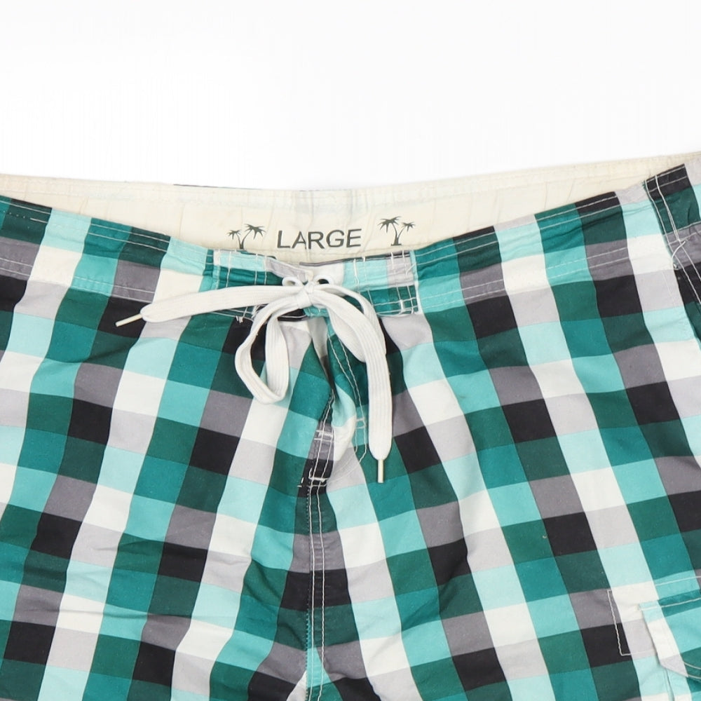 Cedar Wood State Mens Multicoloured Check  Sweat Shorts Size L