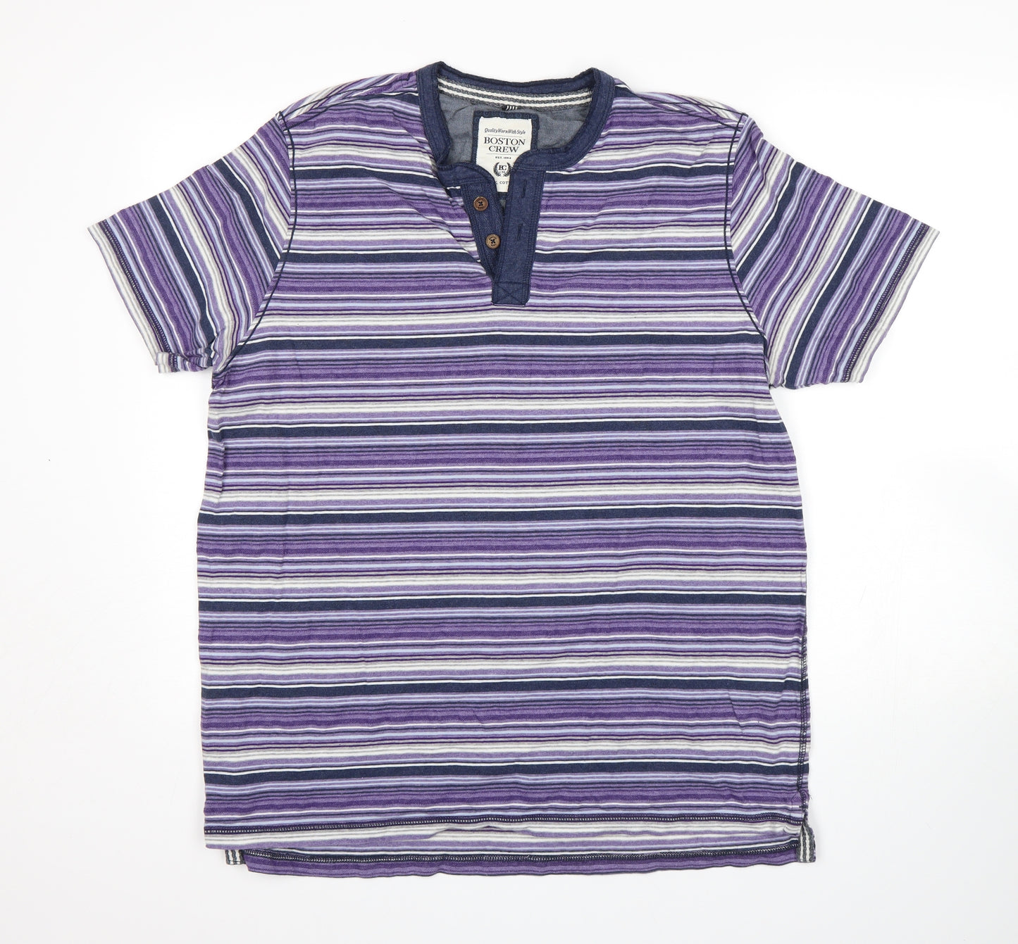 George Mens Purple Striped   T-Shirt Size XL
