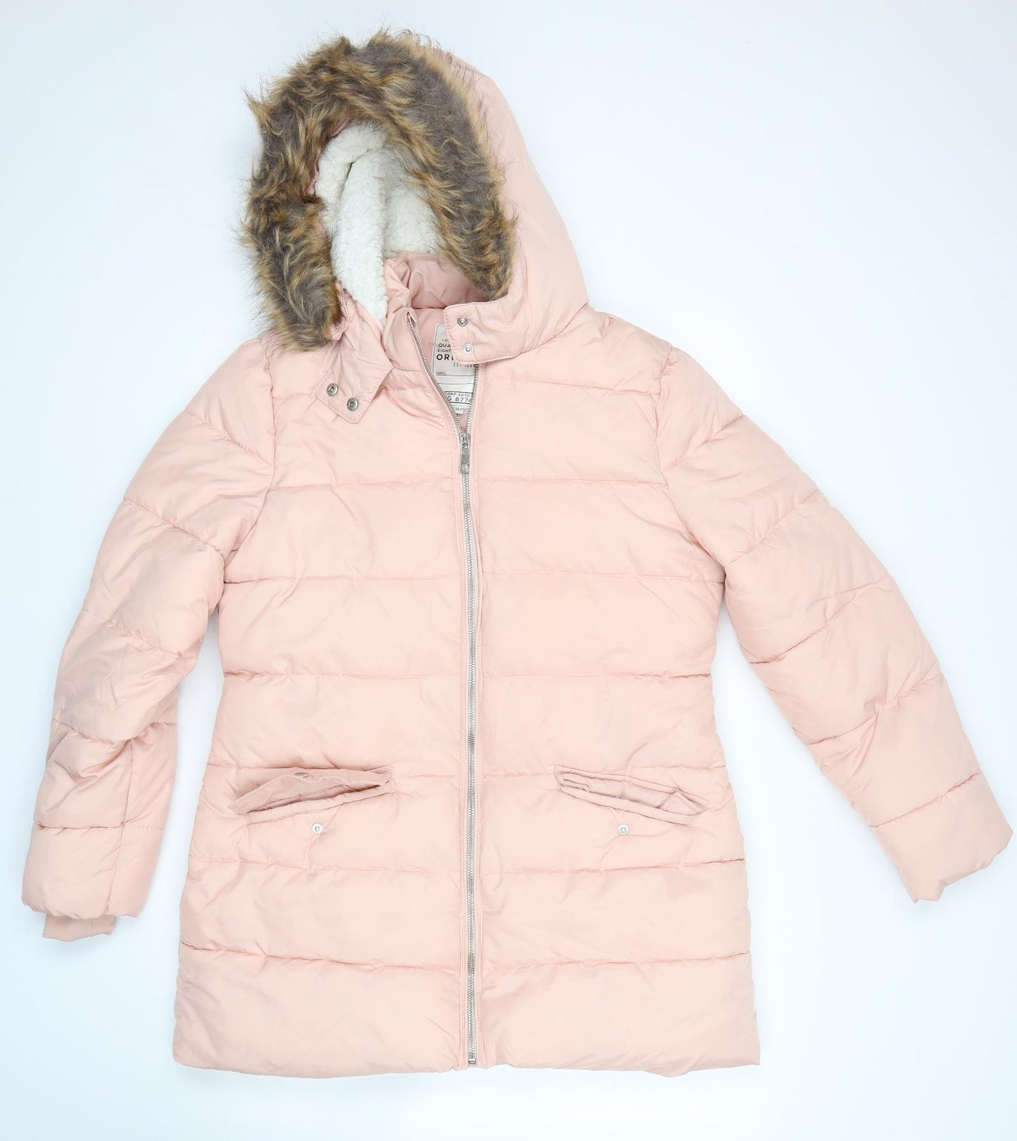 M&S Girls Pink   Parka Coat Size 14-15 Years