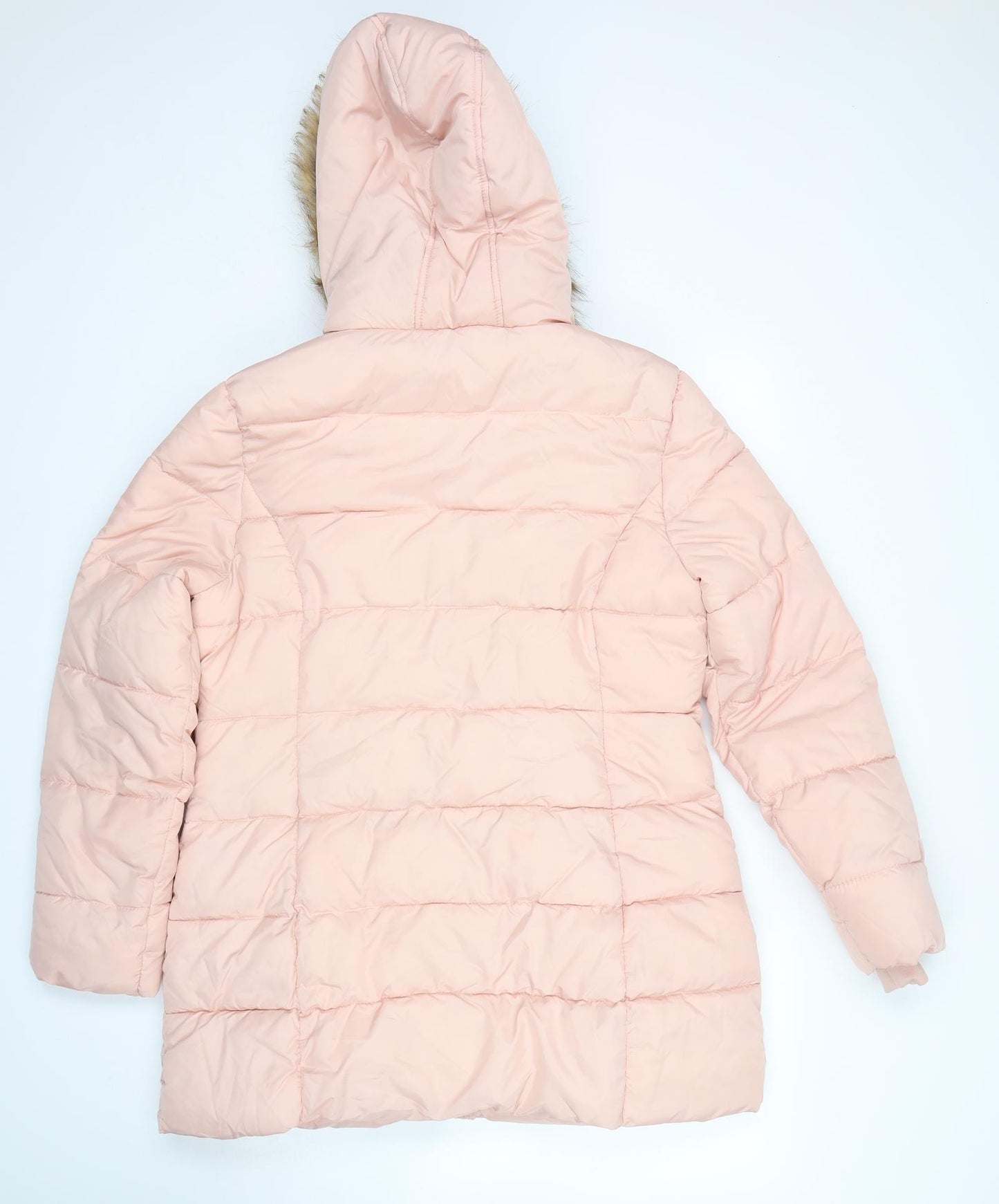 M&S Girls Pink   Parka Coat Size 14-15 Years
