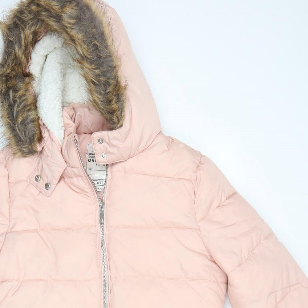 M&S Girls Pink   Parka Coat Size 14-15 Years