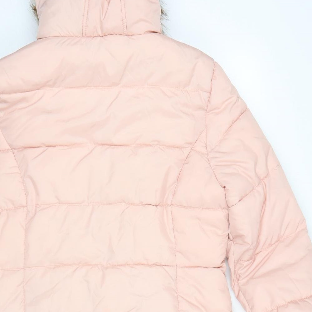 M&S Girls Pink   Parka Coat Size 14-15 Years