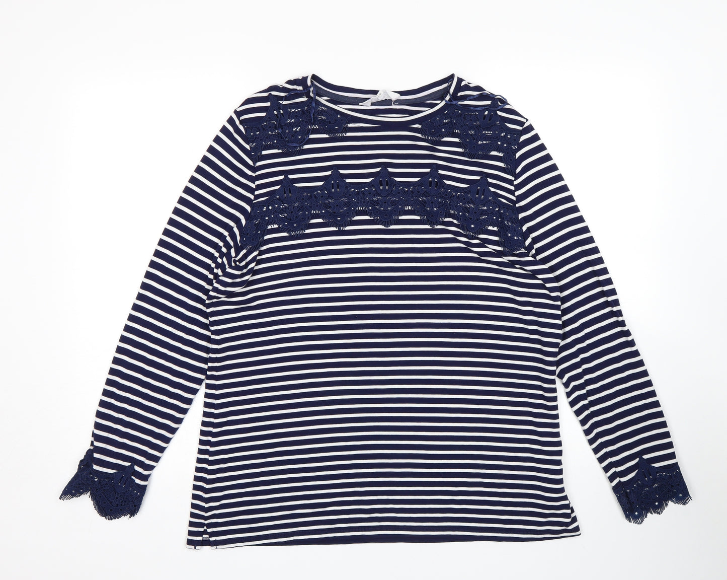 Matalan Womens Multicoloured Striped  Basic T-Shirt Size 16