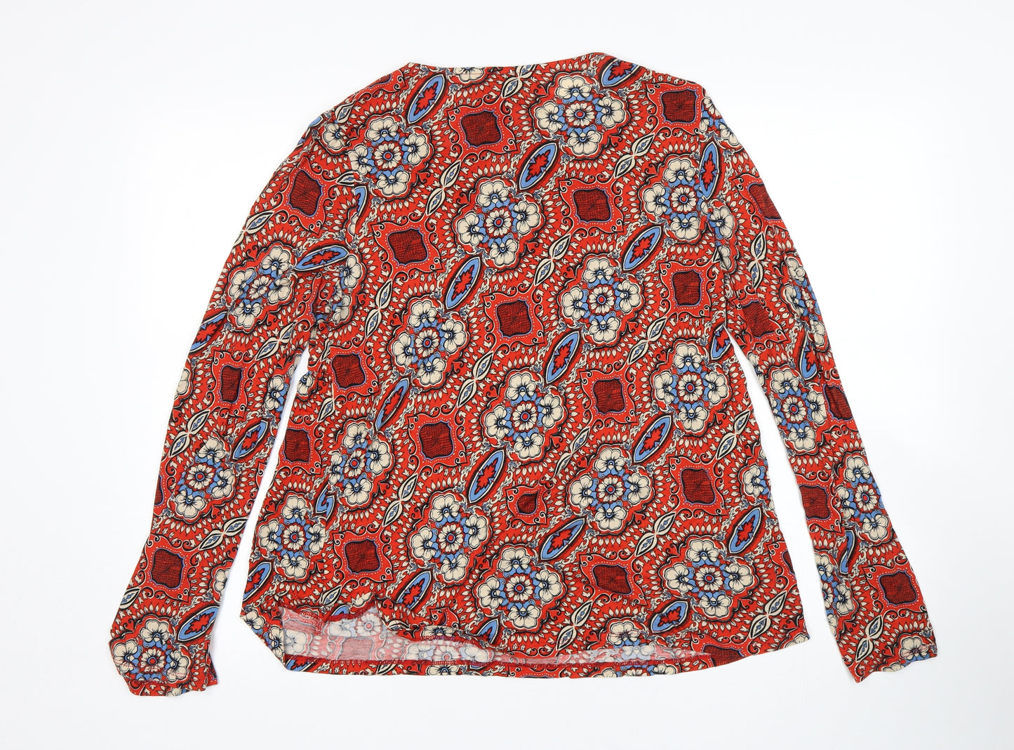 Papaya Womens Red Paisley  Basic T-Shirt Size 14