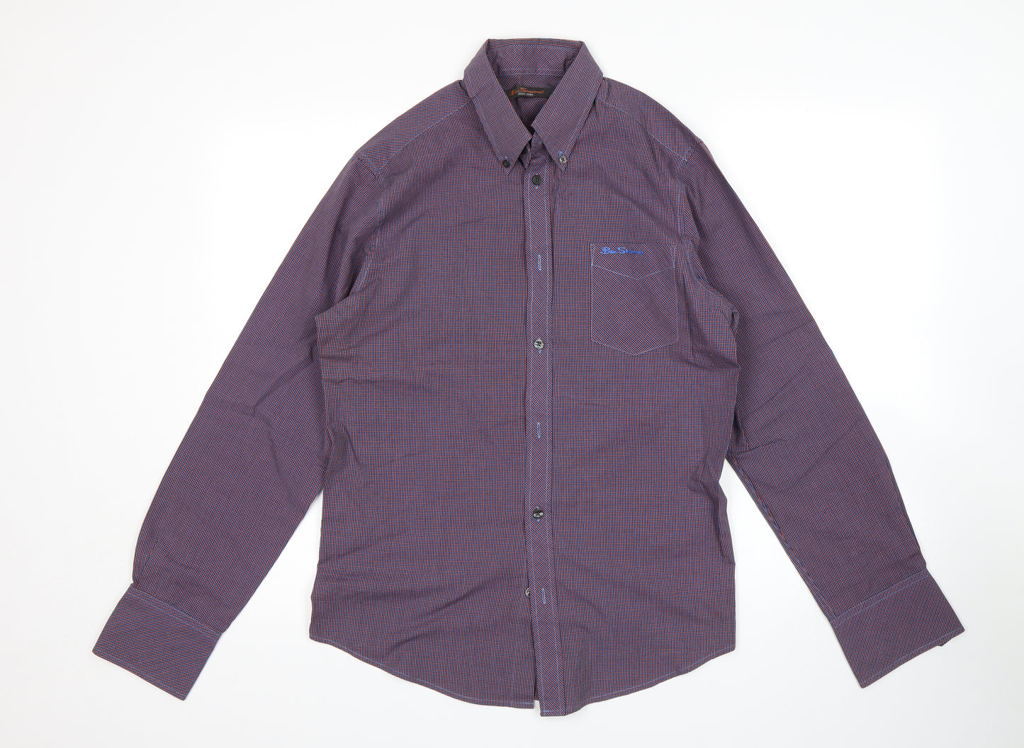 Ben Sherman Mens Multicoloured Check   Button-Up Size M