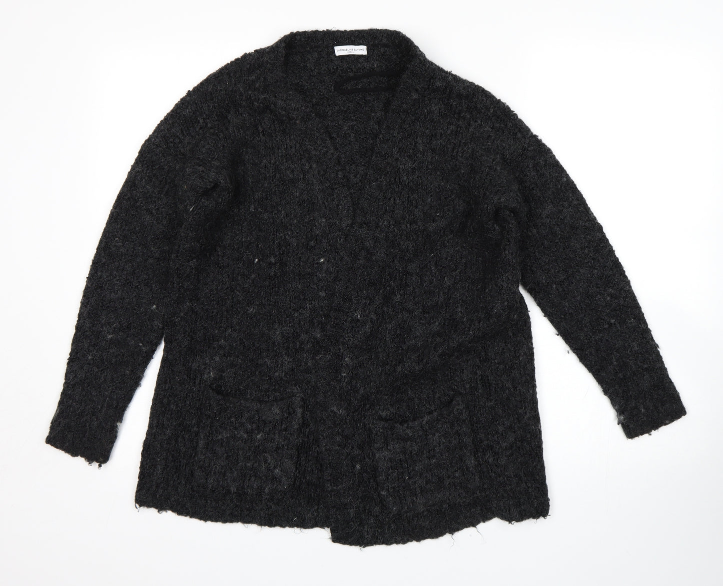 Jacqueline De Yong Womens Grey   Cardigan Jumper Size S