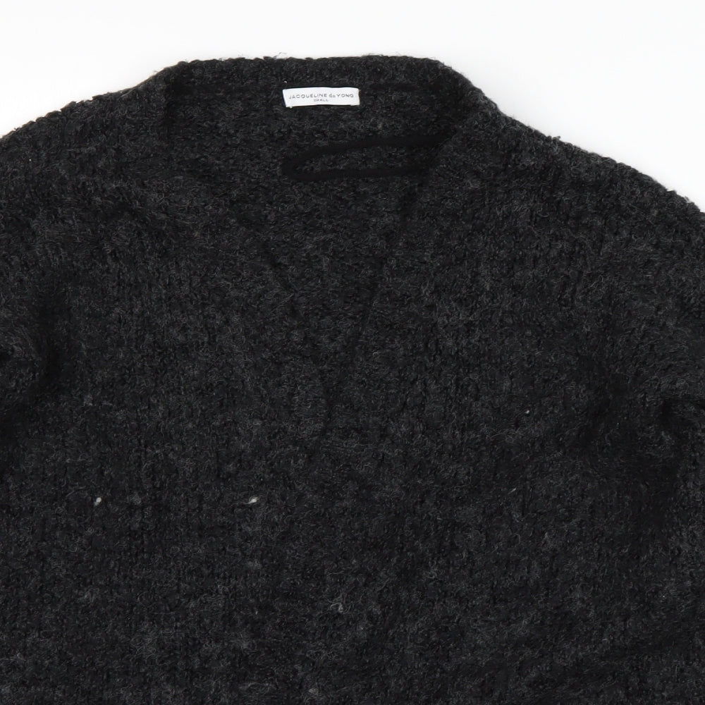 Jacqueline De Yong Womens Grey   Cardigan Jumper Size S