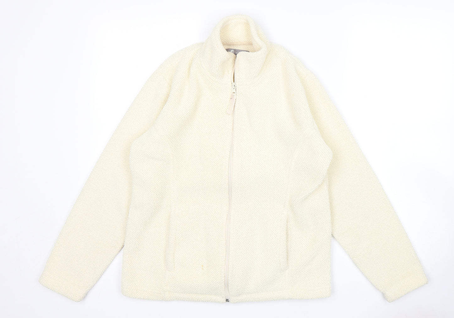 Mia Moda Womens Beige   Full Zip Sweatshirt Size S