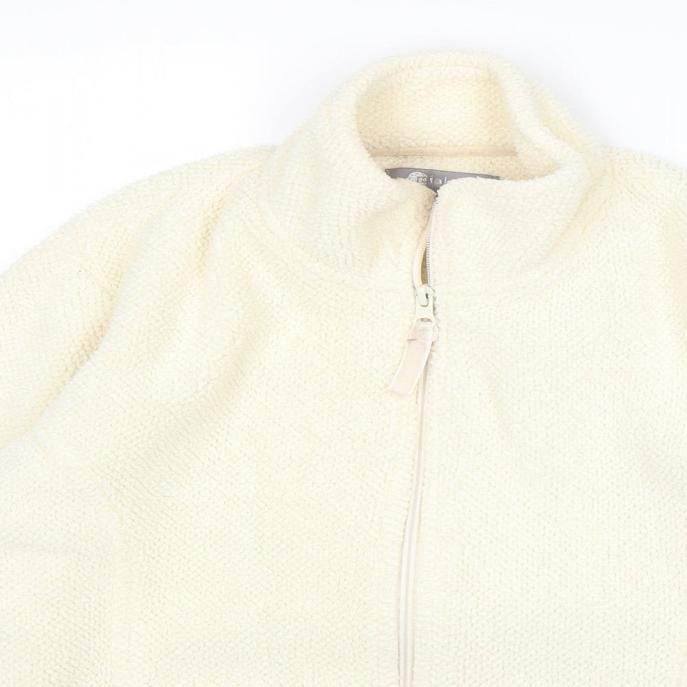 Mia Moda Womens Beige   Full Zip Sweatshirt Size S