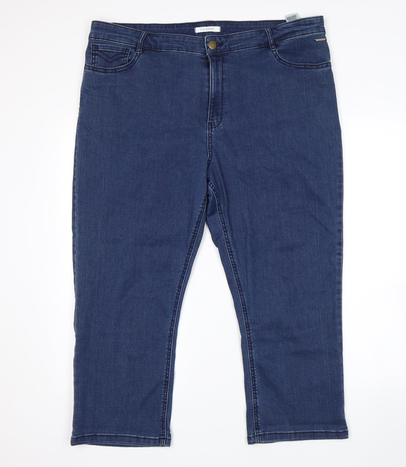 M&S Womens Blue   Cropped Jeans Size 20 L23 in
