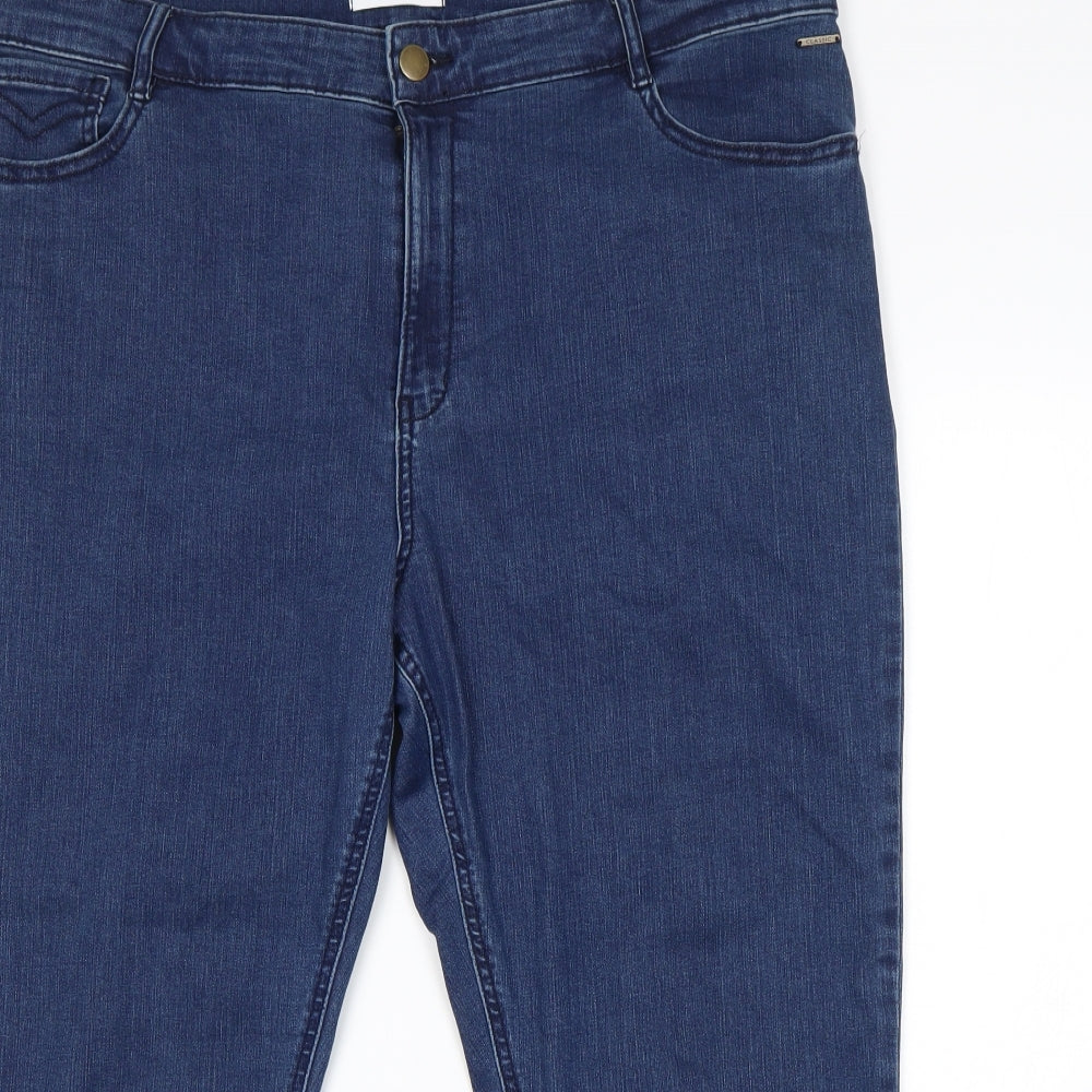 M&S Womens Blue   Cropped Jeans Size 20 L23 in