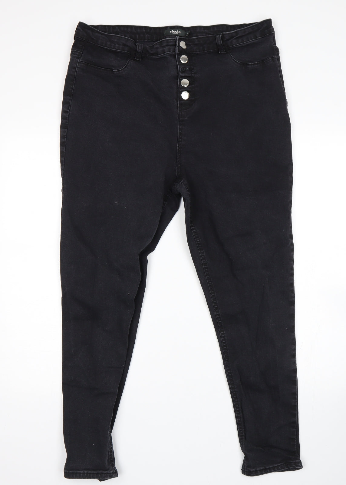 Studio Womens Black   Skinny Jeans Size 18 L26 in