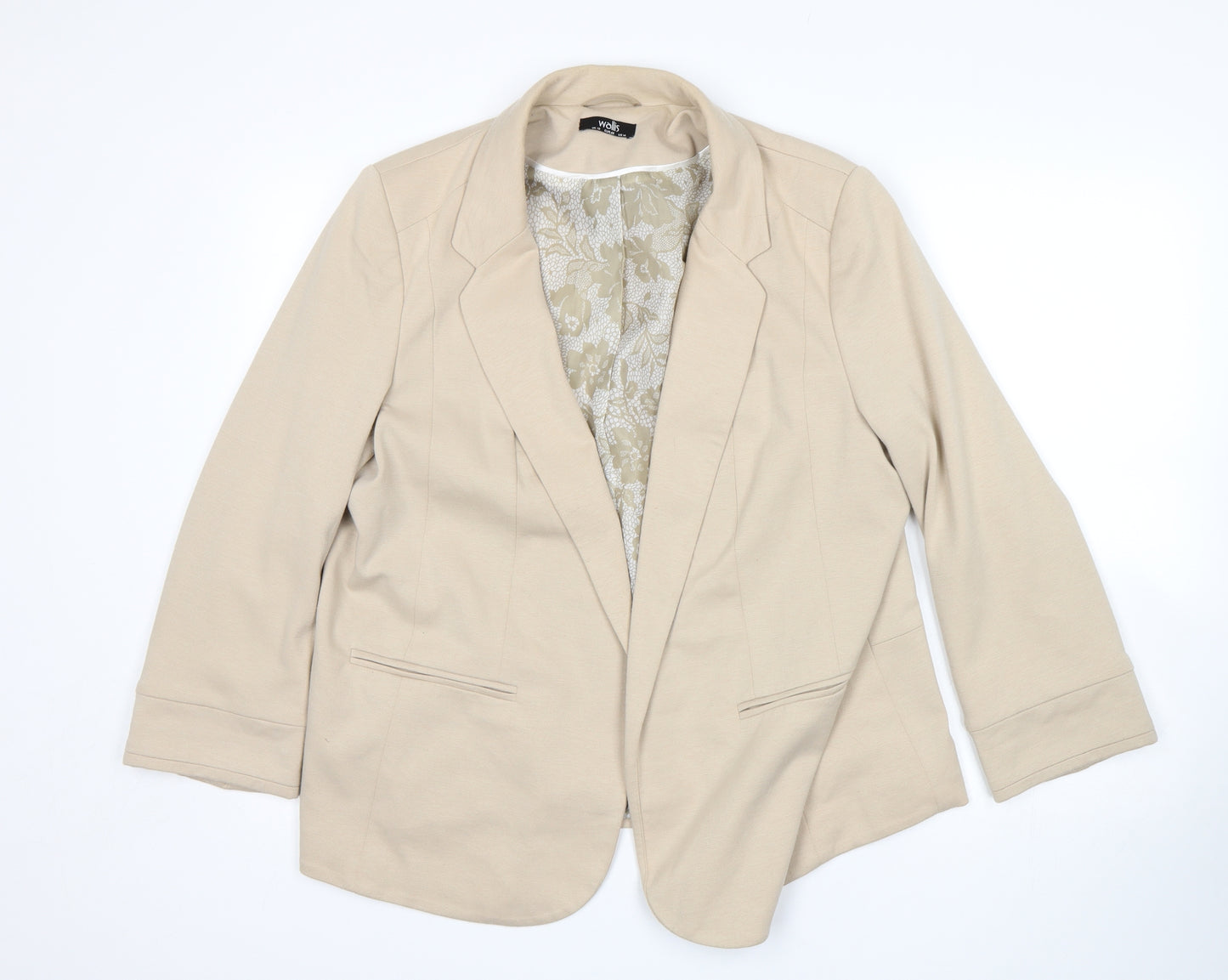 Wallis Womens Beige   Jacket Blazer Size 18