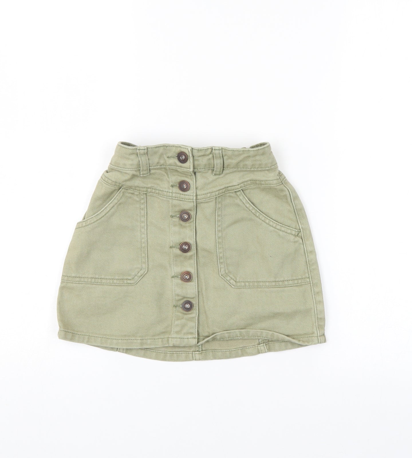 George Girls Green  Damask A-Line Skirt Size 8-9 Years