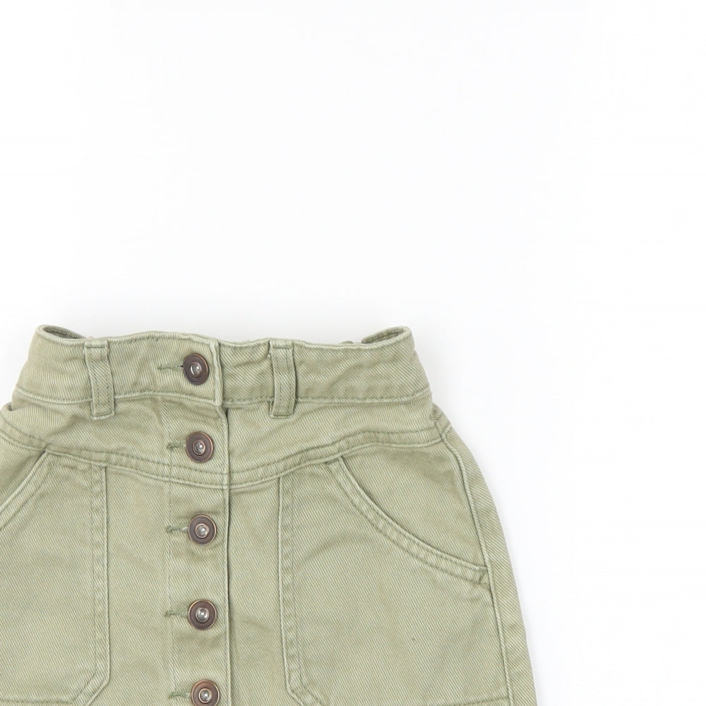 George Girls Green  Damask A-Line Skirt Size 8-9 Years