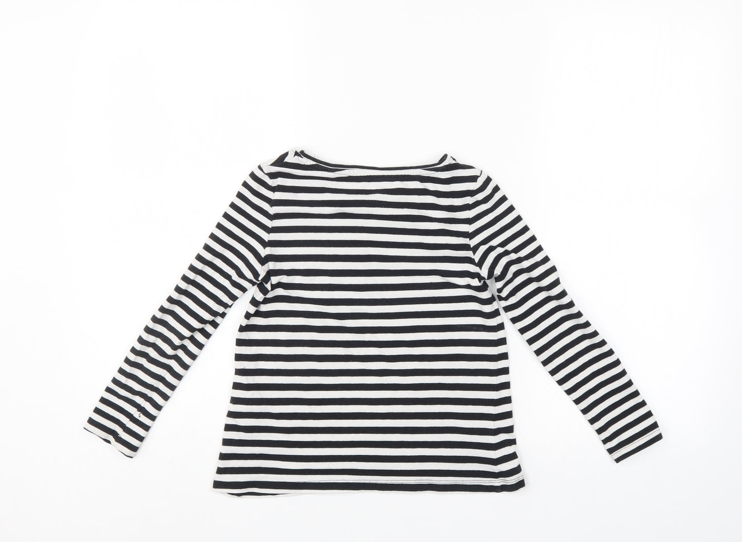 Pepperts Girls Black Striped  Pullover Jumper Size 7-8 Years