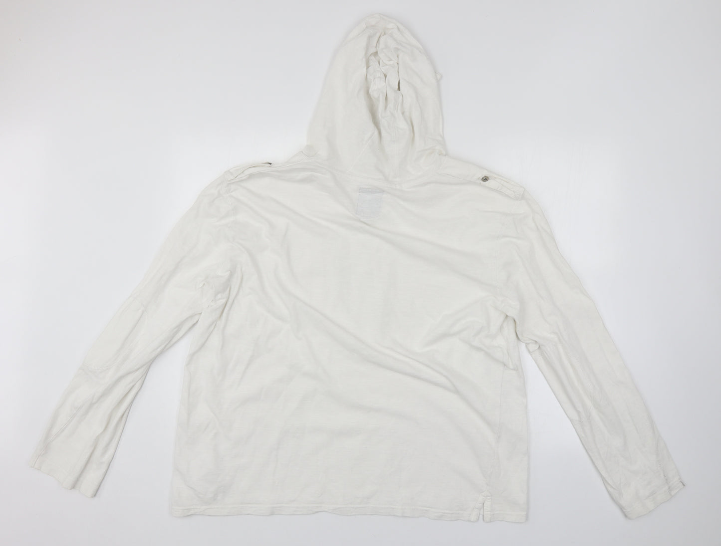 Peacocks Mens White   Pullover Hoodie Size 2XL