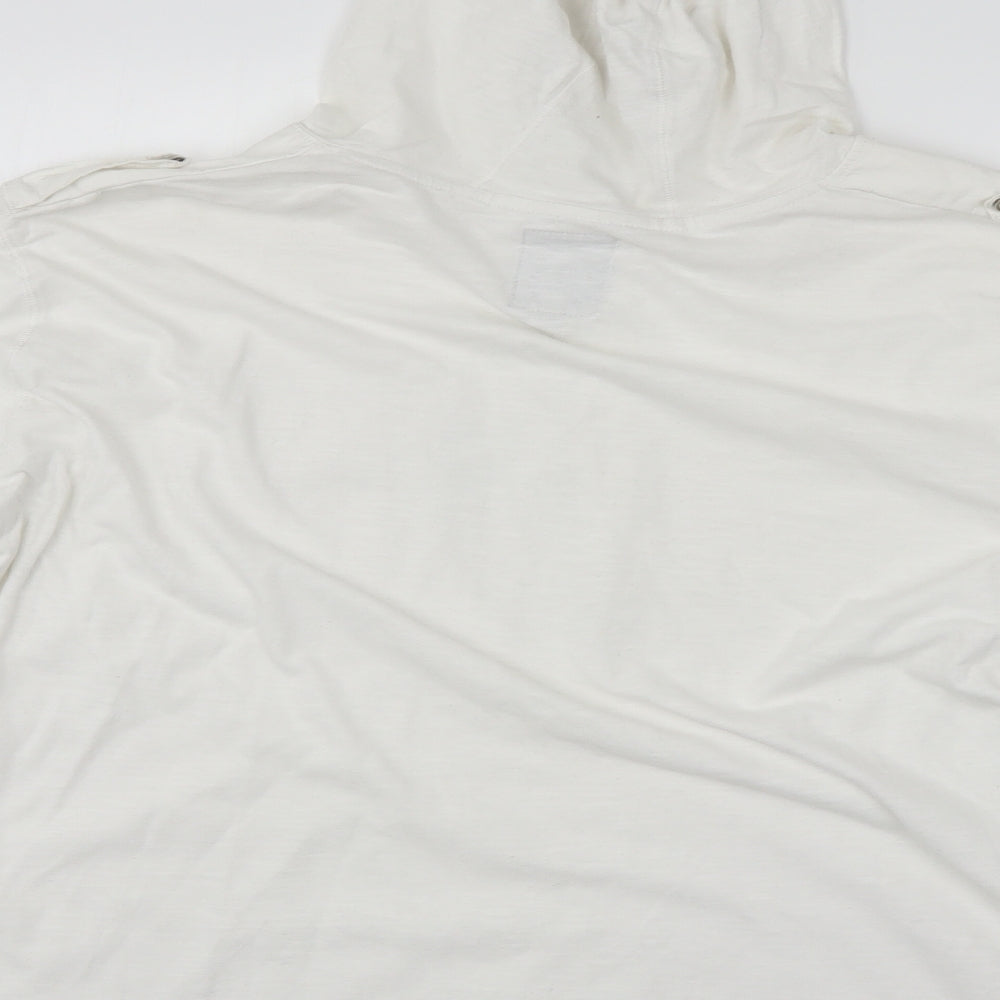 Peacocks Mens White   Pullover Hoodie Size 2XL