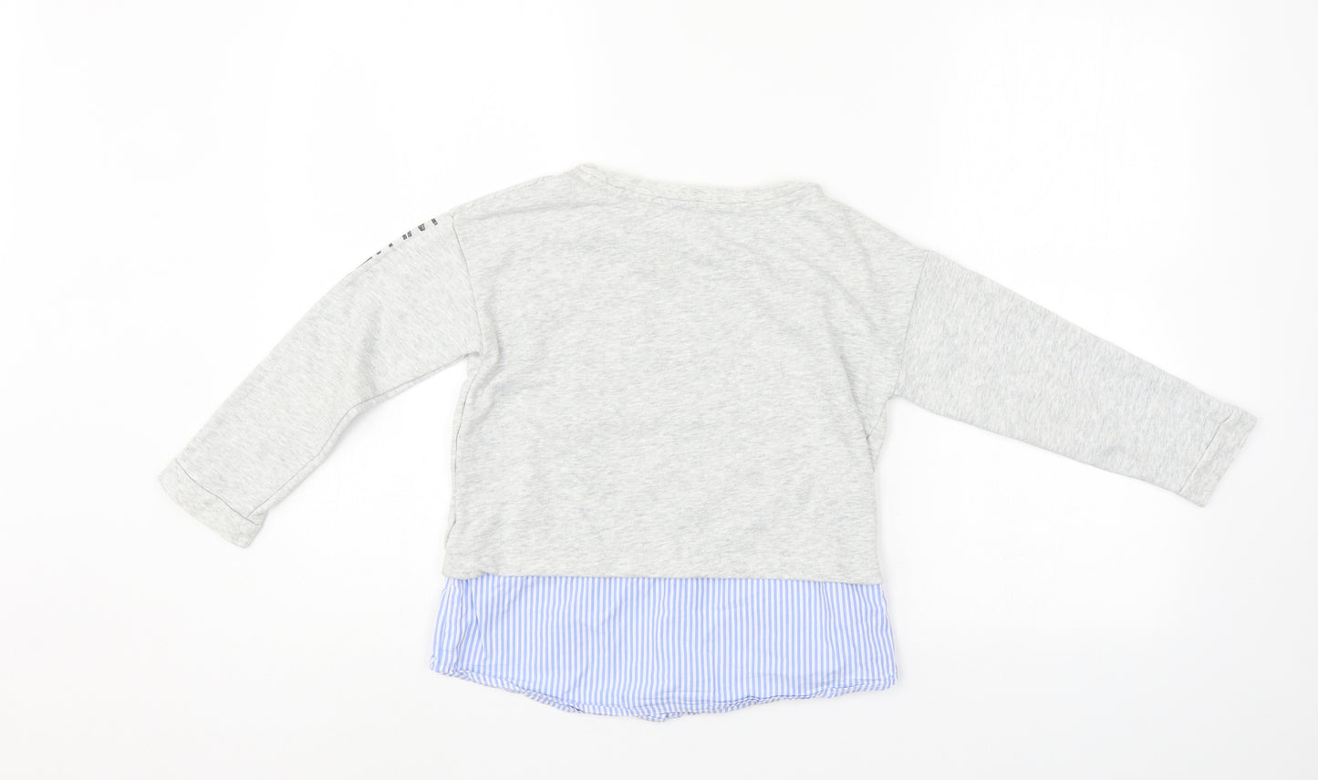 H&M Girls Grey   Tunic Sweatshirt Size 7-8 Years