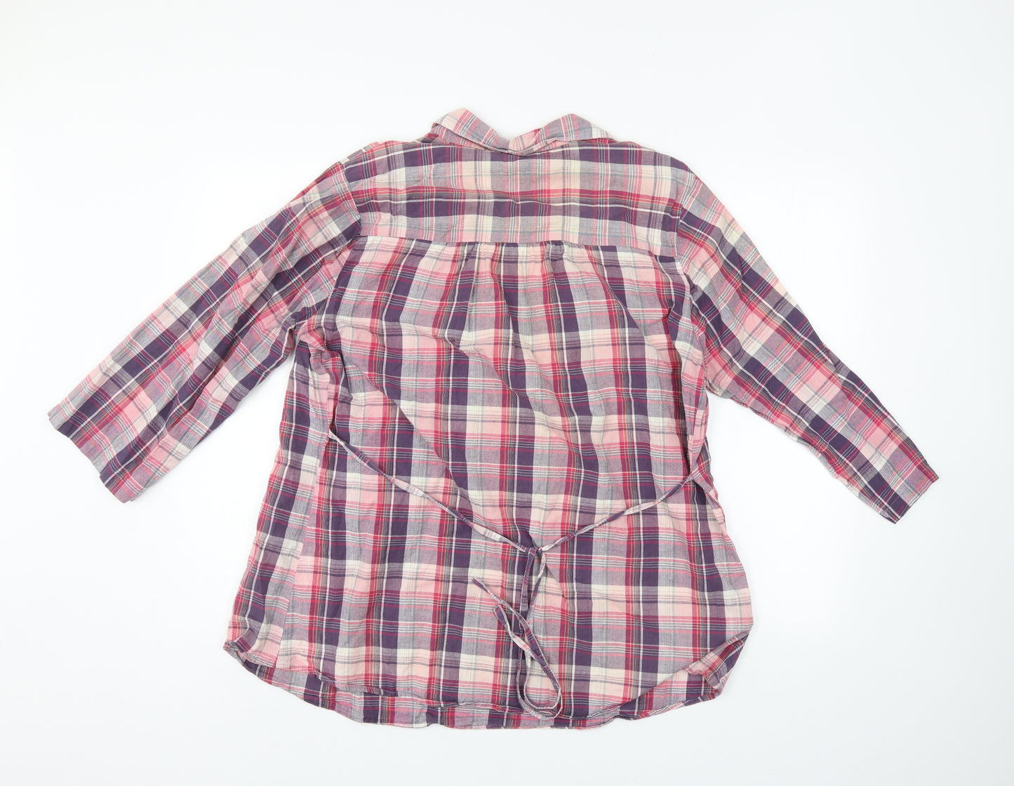 Ethel Austin Womens Pink Check  Tunic Button-Up Size 22
