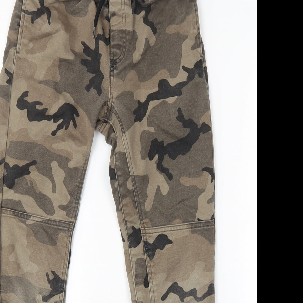 F&F Boys Brown Camouflage  Tapered Jeans Size 9-10 Years