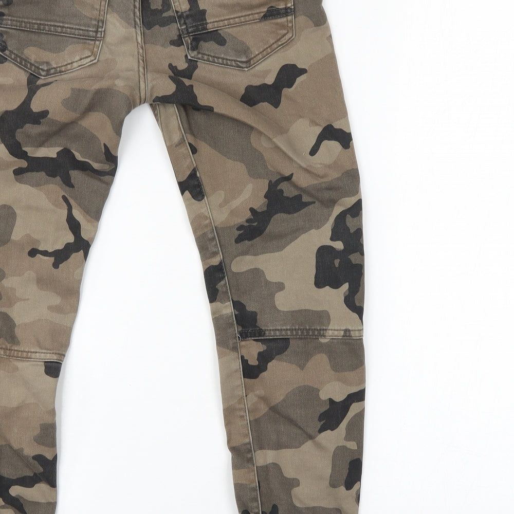 F&F Boys Brown Camouflage  Tapered Jeans Size 9-10 Years