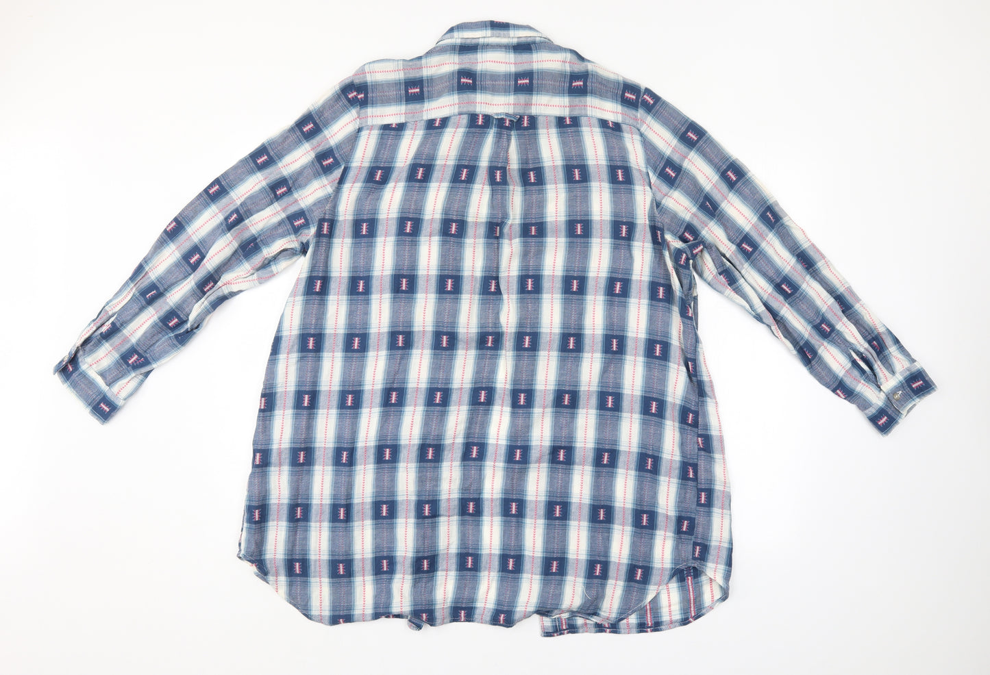 George Womens Blue Check  Basic Button-Up Size 20