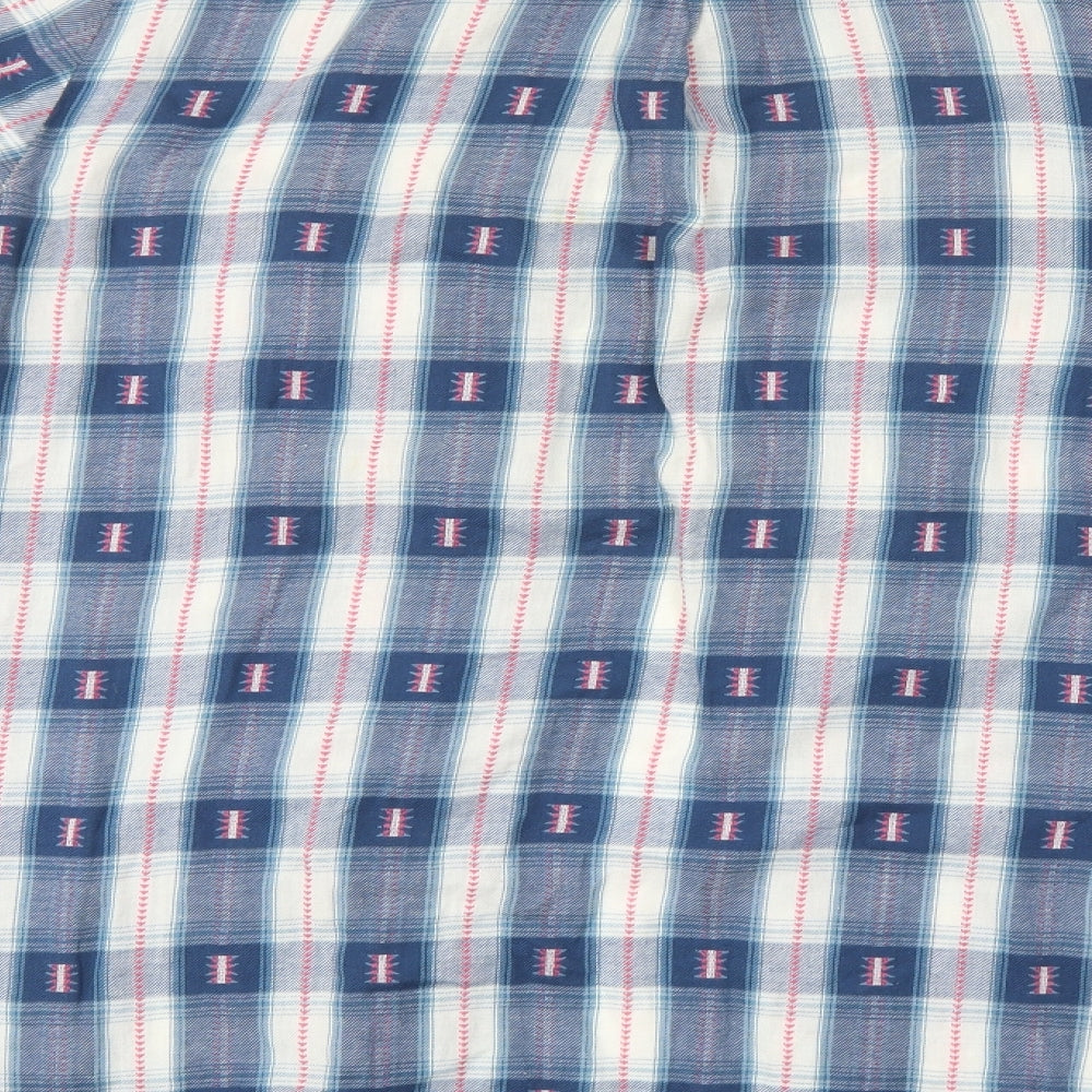George Womens Blue Check  Basic Button-Up Size 20