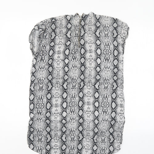 George Womens Grey Animal Print  Basic Blouse Size 12