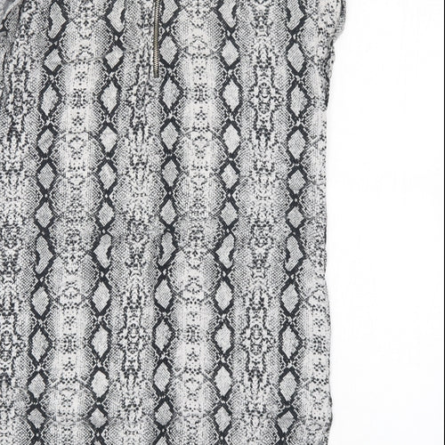 George Womens Grey Animal Print  Basic Blouse Size 12
